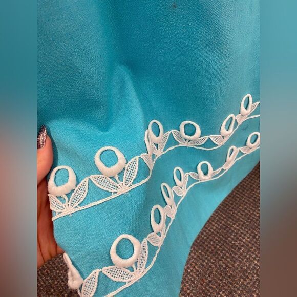 Vintage Handcrafted Sm/Med Long blue/white Dress - Picture 4 of 4